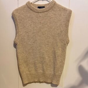 Beige Shetland Wool Sweater Vest